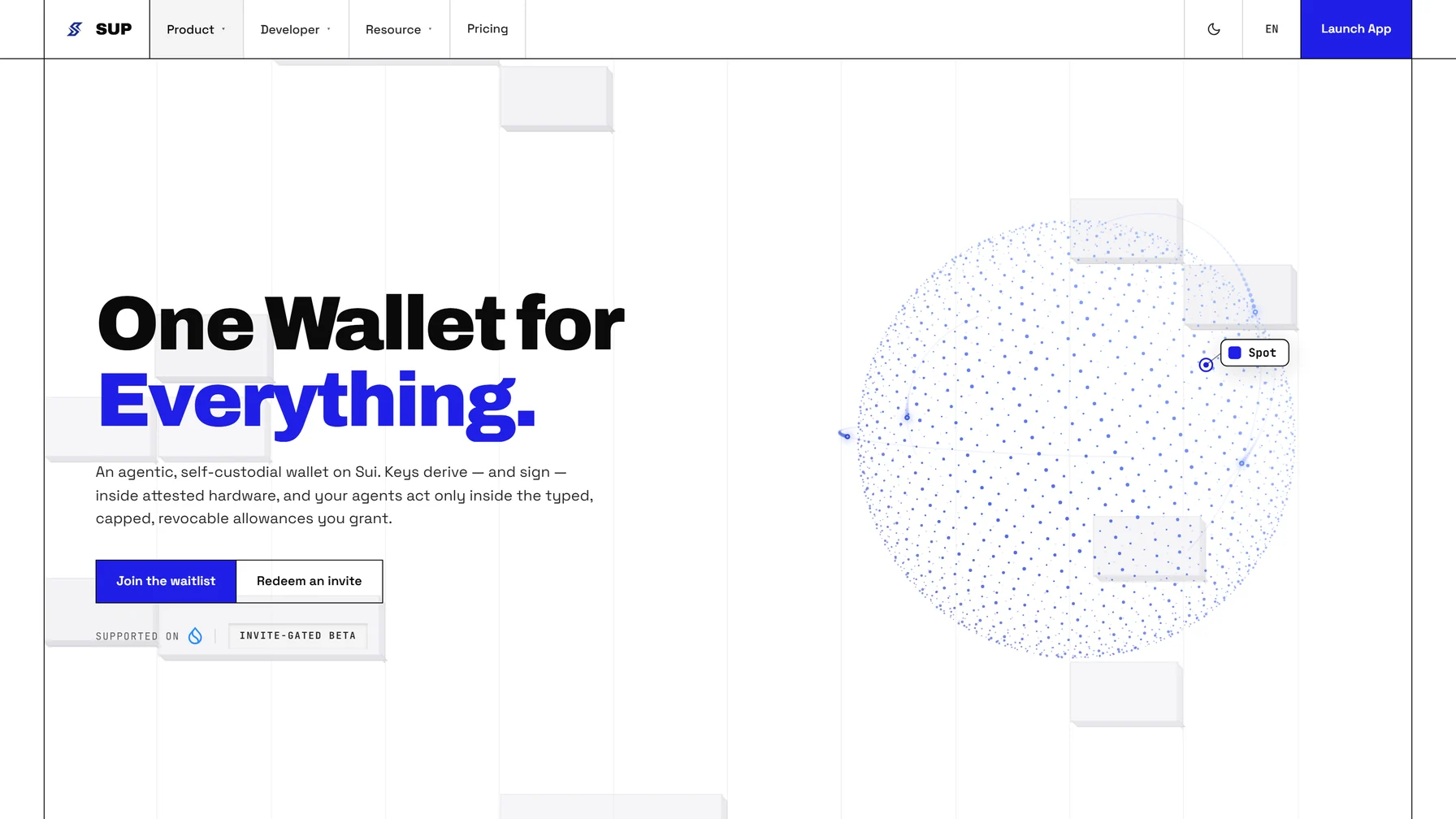 Sup Wallet interface